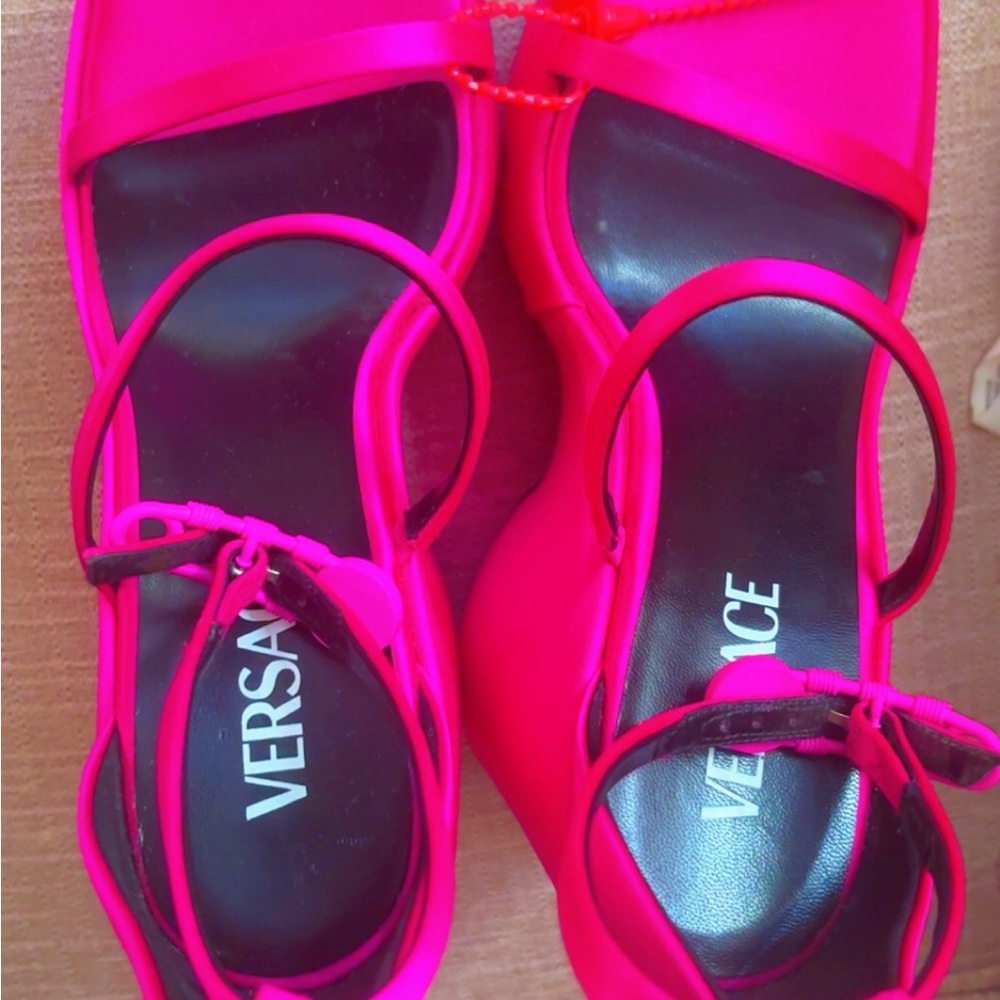 Versace Vibrant Pink Strappy Heels